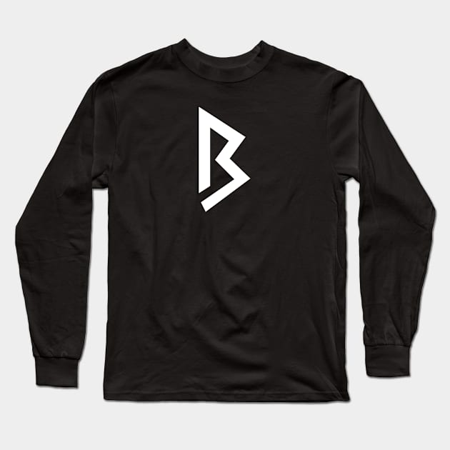 B – Greek Mythology - White Letter B Long Sleeve T-Shirt by Mythology Masters